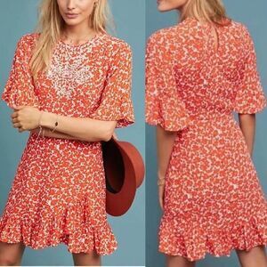 anthropologie karoline tiered maxi dress Anthropologie Womens Karoline Floral Boho Prairie Tiered Maxi Dress NWT Size 2